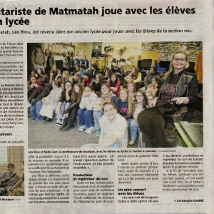 Visite de Léopold Riou, ancien élève et guitariste de Matmatah - Le Trégor - 2 Février 2026